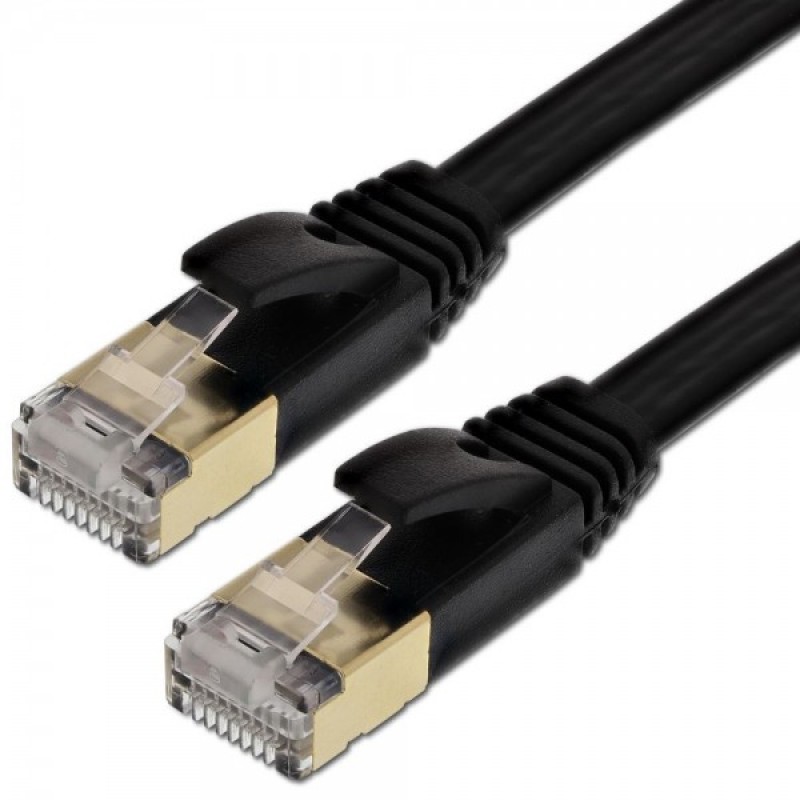 HSD Cable Flat CAT7 SSTP Shielded Patch Cables Black